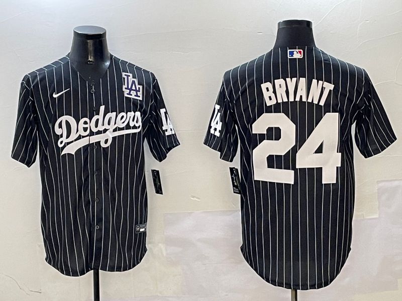 Men Los Angeles Dodgers #24 Bryant Black Stripe Jointly Name 2025 Nike MLB Jersey style 10